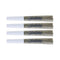 Four pre-rolled joints with white tips on a white background