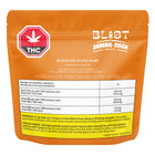 Orange packaging of 'Blast' THC product with branding and product details.
