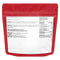 Red packaging with a white label containing nutritional information and ingredients.