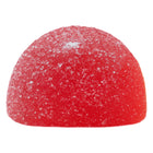 Red textured object on a white background