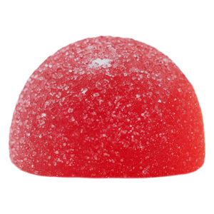 Red textured object on a white background