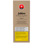 Jublee THC product packaging with banana and chocolate flavor on a beige background