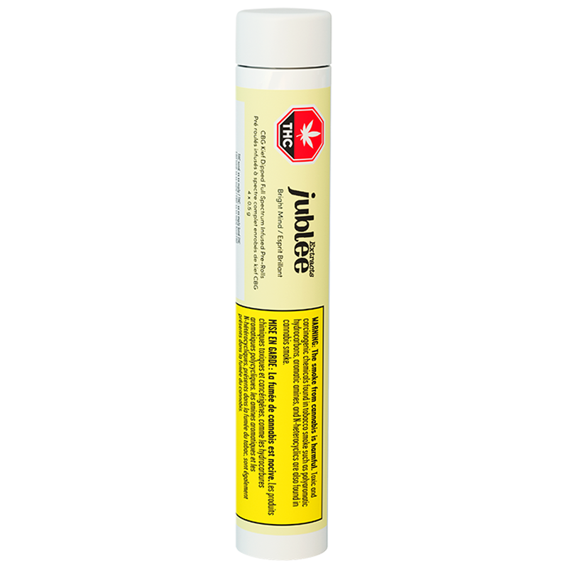 Lip balm tube with yellow label and white cap on a white background