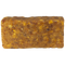 Rectangular block of brown soap on a white background