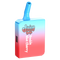 A disposable AIO vape cartridge with a blue mouthpiece and a red to blue gradient design, labeled 'Juicy Hoots Double Blue Cherry'.