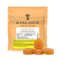 Packaging for Kinloch Wellness CBG + CBD Mango Gummy Drops with three gummy candies in the front. The packaging is primarily orange and gold with product information and branding visible.