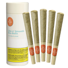 Pre-rolled joints with a packaging tube labeled 'Hi FUEL U' on a white background