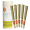 Pre-rolled joints with a packaging tube labeled 'Hi FUEL U' on a white background