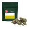 Green packaging of Spectrum Therapeutics with cannabis buds on a white background