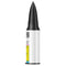 Black and white cylindrical product with a QR code on a white background