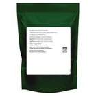 A dark green stand-up pouch of cannabis extract with a large white label on the front, photographed against a plain white background. The label includes text in English and French and a small organic certification mark.