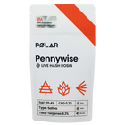 Polar Pennywise Live Hash Rosin packaging with red and black text on a white background