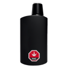 A matte black cylindrical bottle with a white cap, featuring a red octagonal THC logo on the front, isolated on a white background.