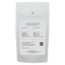 Back of a white cannabis packaging with text and QR code on a white background