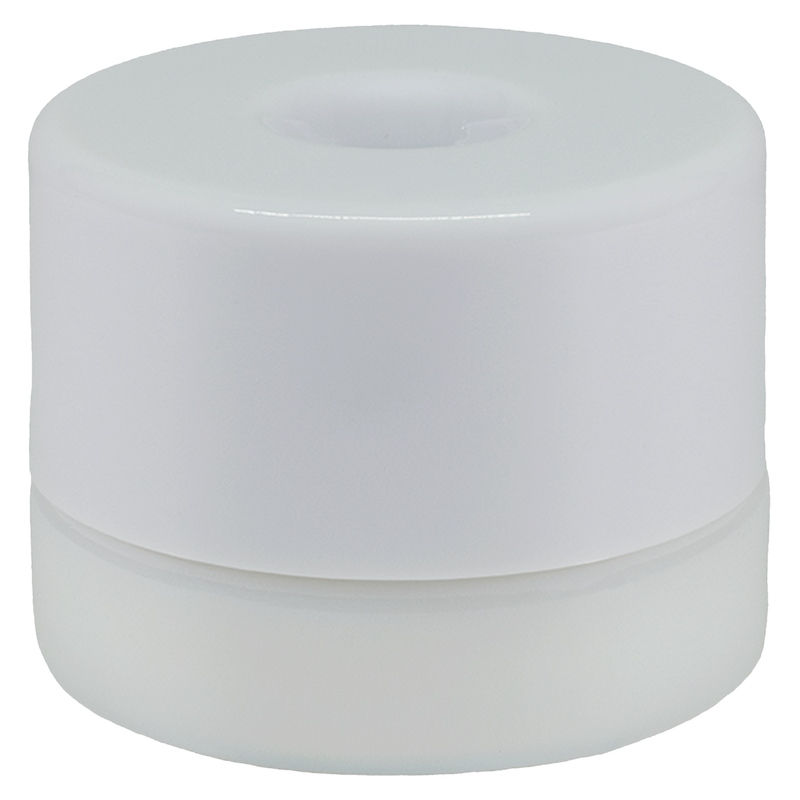 White cylindrical container on a white background