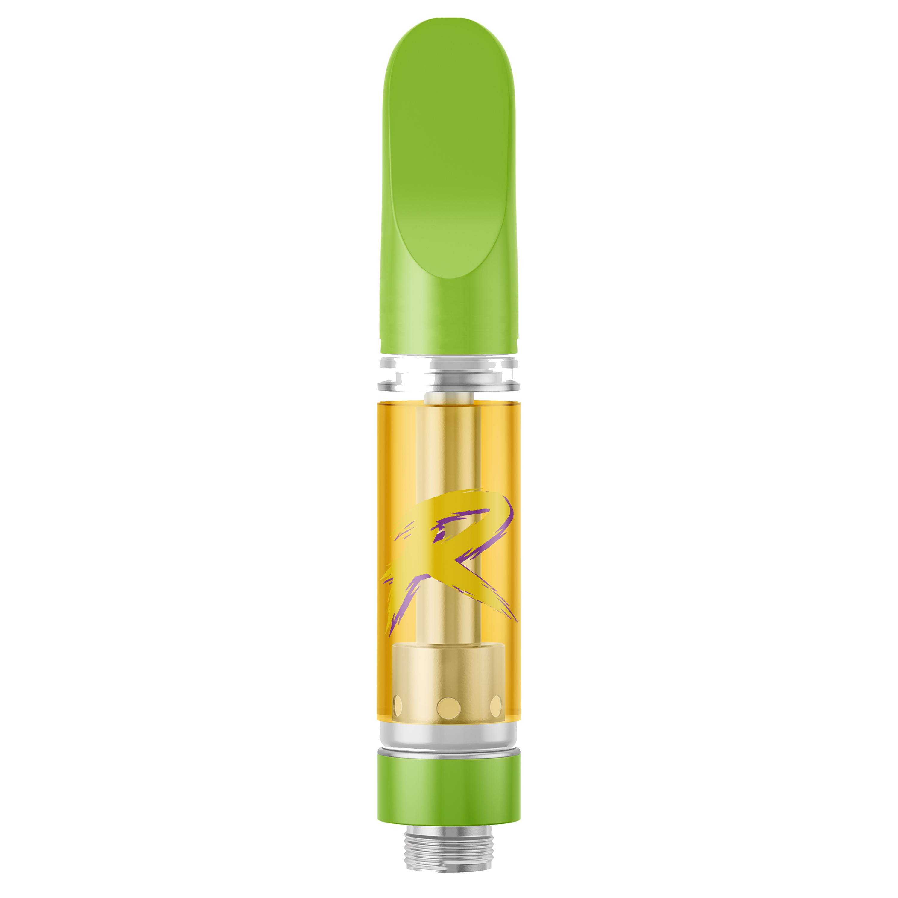 Vape pen with green cap and body on a white background