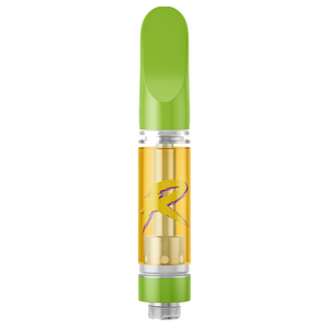 Vape pen with green cap and body on a white background