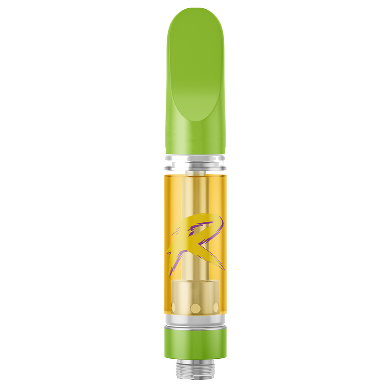 Vape pen with green cap and body on a white background