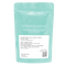 Mint green package with text and a QR code on a white background