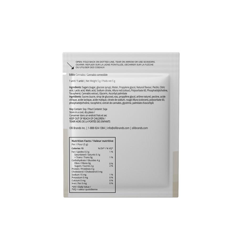 The back of a white rectangular product package showing printed text, ingredients, and nutrition facts on a plain white background.