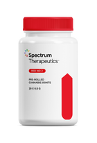 Spectrum Therapeutics bottle of pre-rolled cannabis joints on a white background