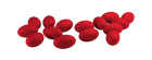 Red eggs on a white background