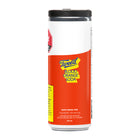 A single can of Tweed Blood Orange Soda on a plain white background. The can has a white upper section, a large orange-red lower section, a yellow graphic accent, and a black lid.