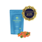 Blue package of 'Tropical Breeze' gummies with a gold ADCANN 2025 brand award on a white background