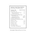 Nutrition facts label for a product with detailed calorie and ingredient information.