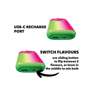 vape features depicting how to flip between flavours