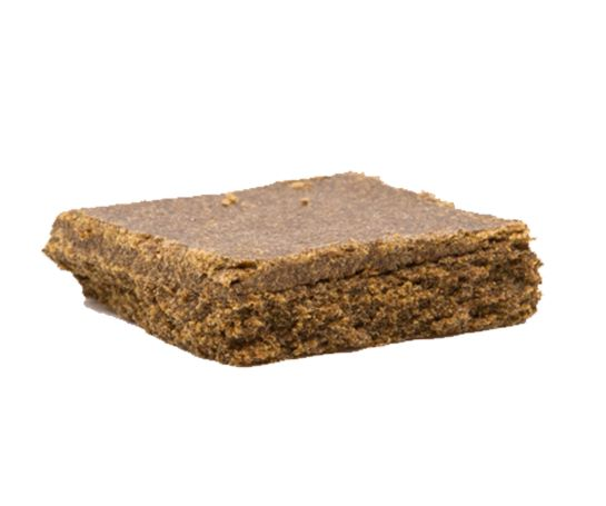 A square brown textured block or bar, possibly a compressed food or material sample, shown on a plain white background.