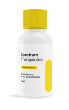 Spectrum Therapeutics cannabis oil bottle with yellow cap on a white background