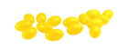 Yellow jelly beans on a white background