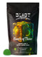 This image features a package of "Blast" brand gummies, specifically their "Bunch of Those" variety. The packaging is a striking black, with a vivid, colorful depiction of the gummy candies on the front, suggesting a lively and energetic product.