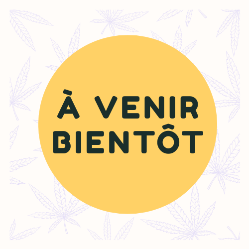 Yellow circle with black text 'À VENIR BIENTÔT' on a white background