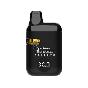 Black electronic device with 'Spectrum Therapeutics Reserve' branding on a white background
