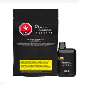 Spectrum Therapeutics Reserve THC vape device and packaging on a white background
