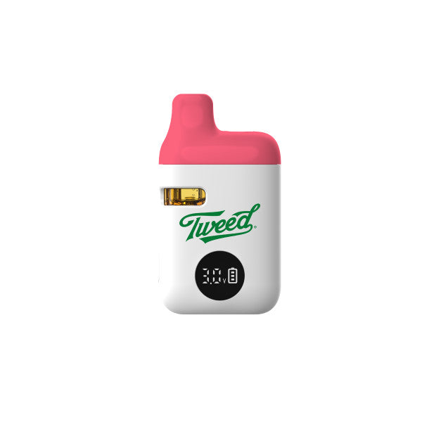 Tweed white vape with pink pull 