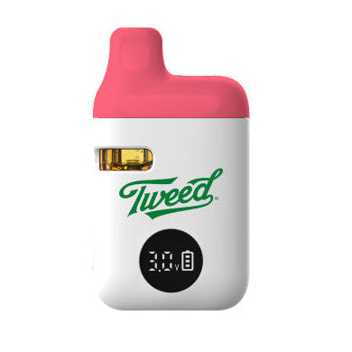 Tweed white vape with pink pull 