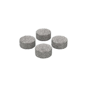 Four gray dosing capsule filling pads designed for use with Storz & Bickel Dosing Capsules.