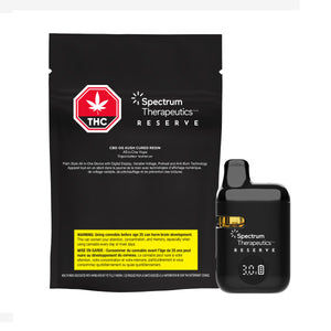 Spectrum Therapeutics Reserve THC vape device packaging on a white background