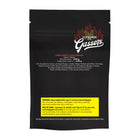Black packaging of 'Gassers' with branding and text on a white background