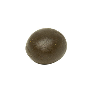 Brown spherical hash on a white background