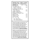 Nutrition facts label for a product on a white background