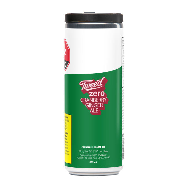 Tweed zero Cranberry Ginger Ale can on a white background