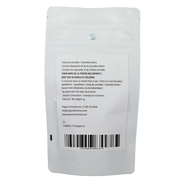 Polar Bananium Live Hash Rosin Concentrate rear label