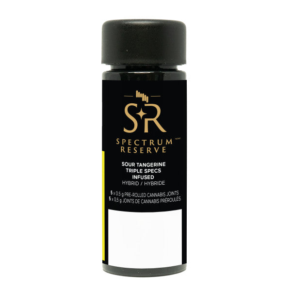 Spectrum Reserve Sour Tangerine pre-rolled cones packaging on a white background