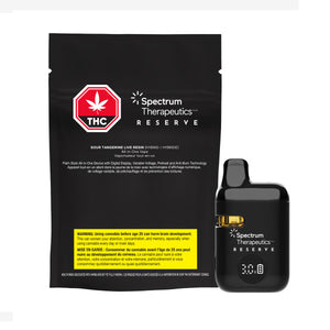 Spectrum Therapeutics Reserve THC vape device packaging on a white background