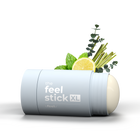 Feel Stick XL product with herbs and lemon on a white background