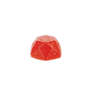 Red gemstone-like candy on a white background